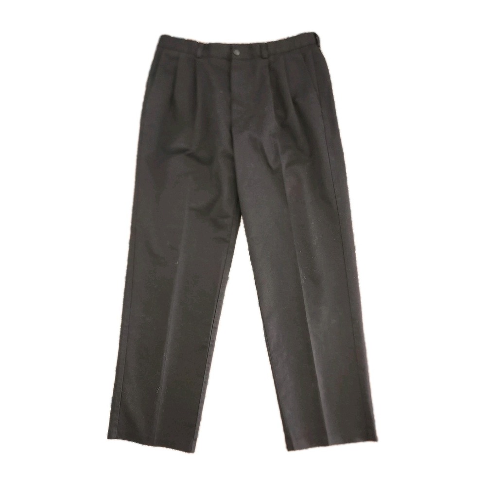 Nordstrom Smartcare Pleated Black Cotton Chino Dress Pants 34X31‎ Actual
